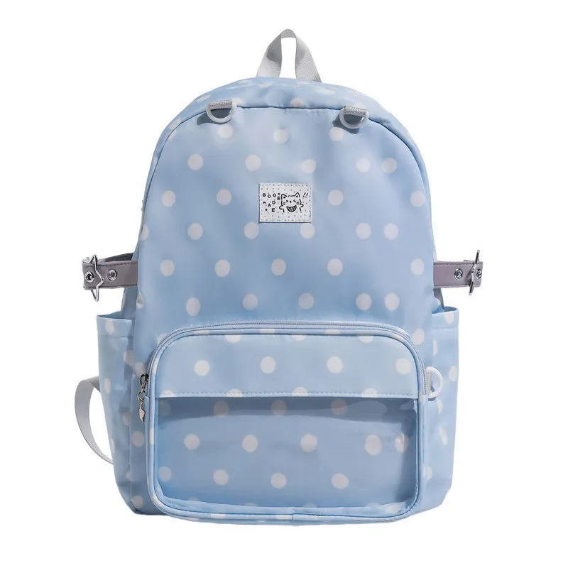 Korean Polka Dot Backpack for Girls | Large Capacity Nylon Bag Girls Backpack Nixie