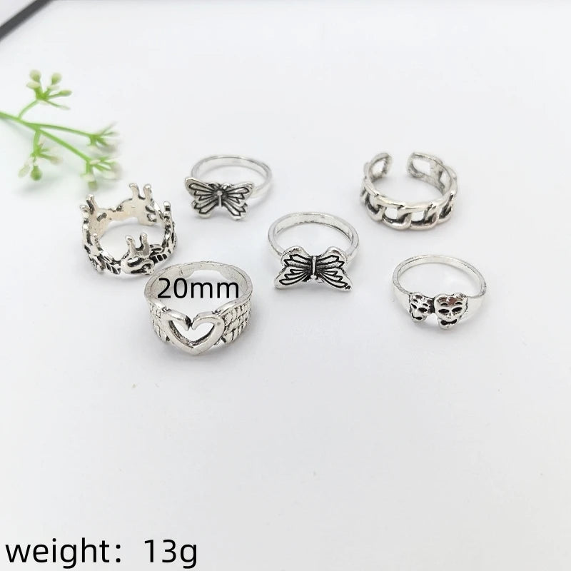 Retro Ethnic Heart Butterfly Ring – Minimalist Fashion Jewelry Fashion Ring Nixie XL0805
