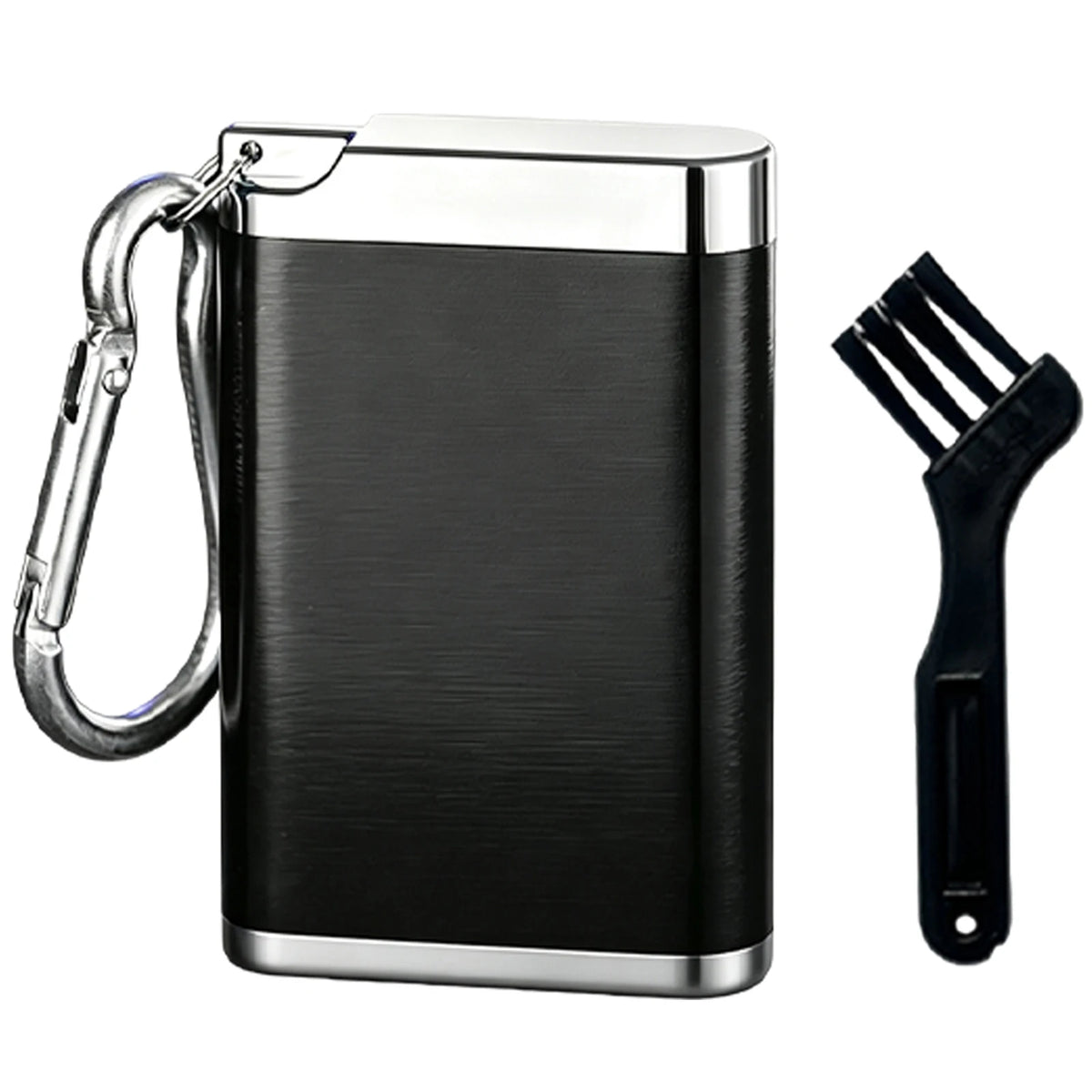Portable Metal Pocket Ashtray with Lid & Carabiner for Travel Portable Pocket Ashtray Nixie Silver Black