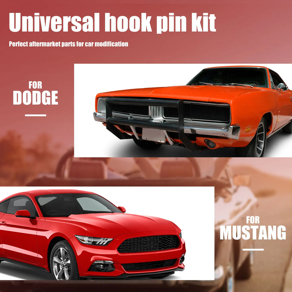 Stainless Steel Hood Pin Plate Lock Kit – Universal Racing Fit Hood Pin Lock Kit Nixie