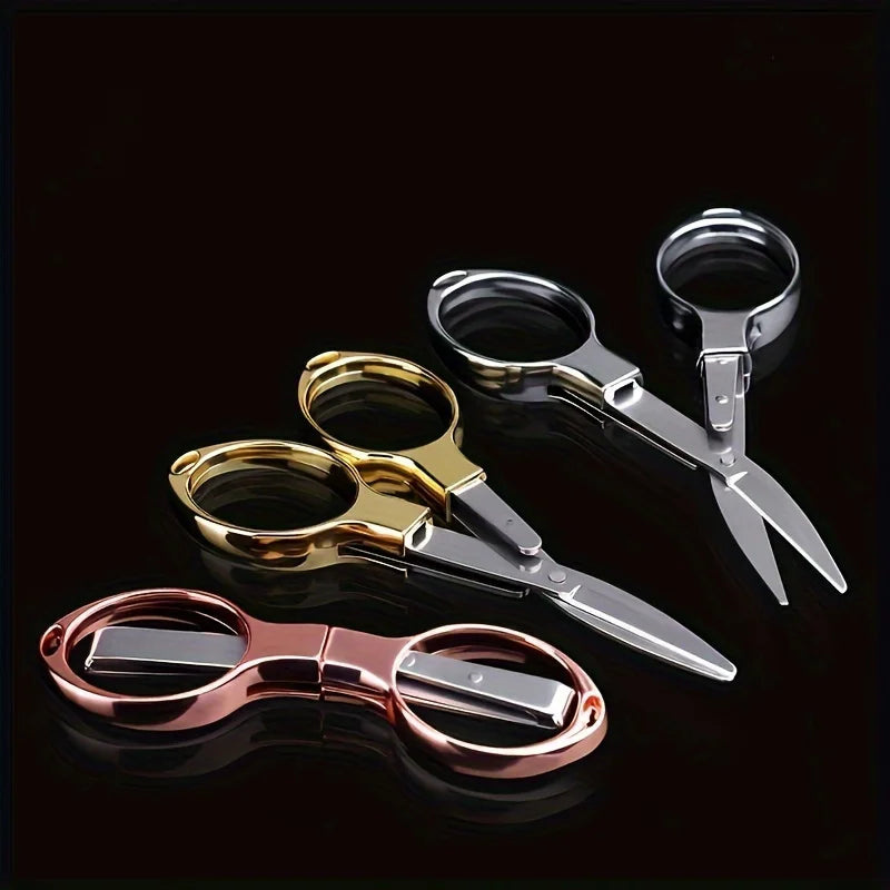 Stainless Steel Folding Scissors – Portable Retractable Travel Tool Folding Scissors Nixie