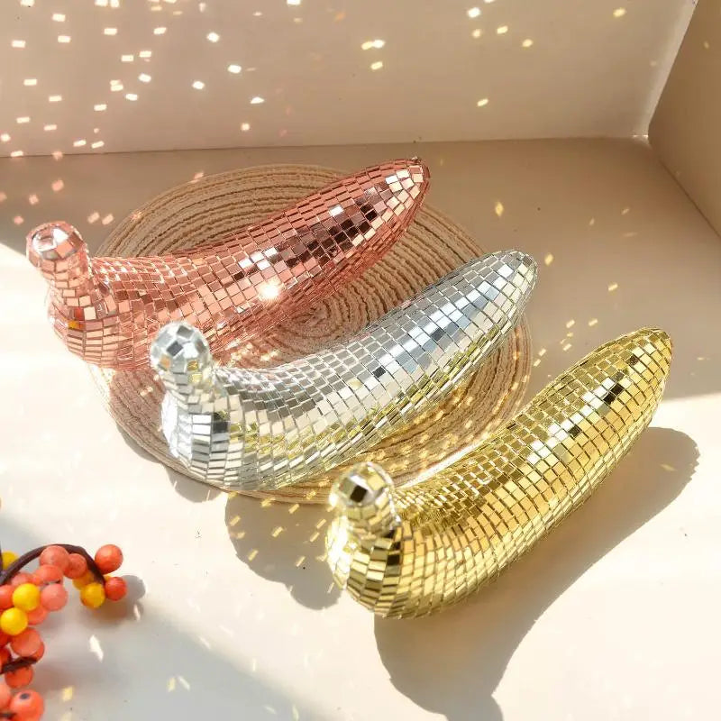 Banana Disco Ball Mosaic Ornament – Retro Home Decor Decorative Ornament Nixie