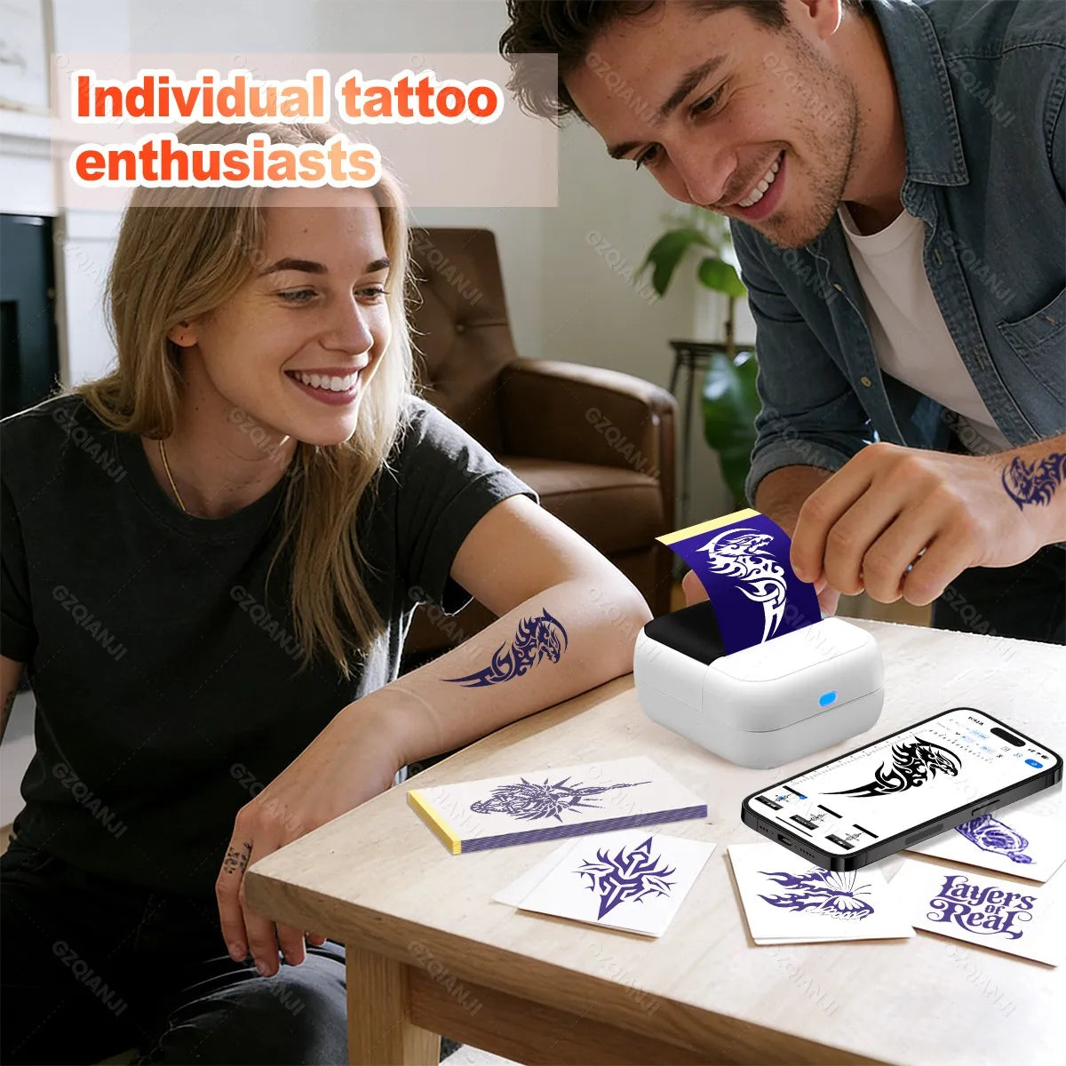 Mini Thermal Tattoo Stencil Printer – Inkless, Portable, 2-Inch Tattoo Stencil Printer Nixie
