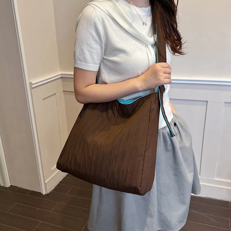 Nixie Large Pleated Canvas Tote Crossbody Bag for Women Canvas Tote Bag Nixie
