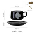 Japanese Retro Floral Ceramic Coffee Cup & Saucer Set Ceramic Coffee Mug Set Nixie 201-300ml black