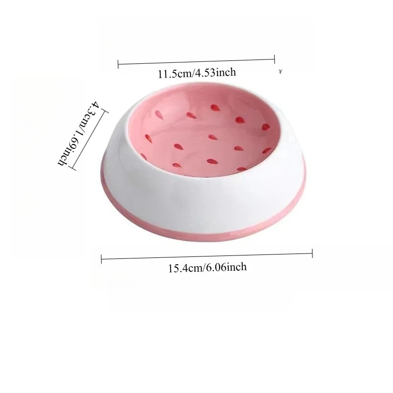 Cute Fruit Shape Ceramic Cat & Small Dog Bowl – 4 Designs Ceramic Pet Bowl Nixie