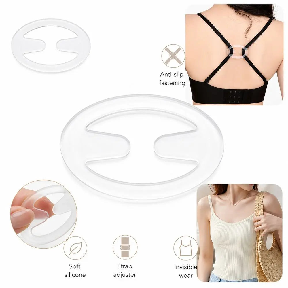 10Pcs Silicone Bra Strap Clips – Anti-Slip Invisible Fasteners Bra Strap Clips Nixie