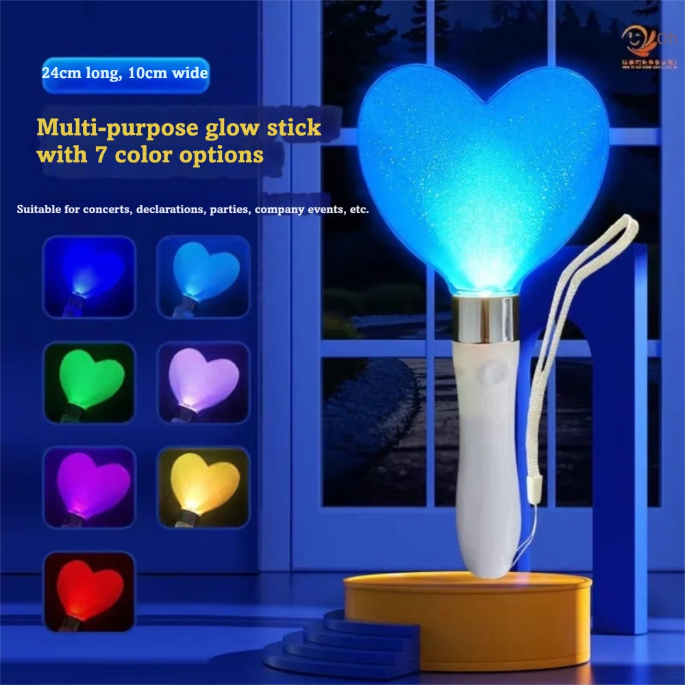 Heart Star Kpop Lightstick – 7-Color LED Concert Glow Stick