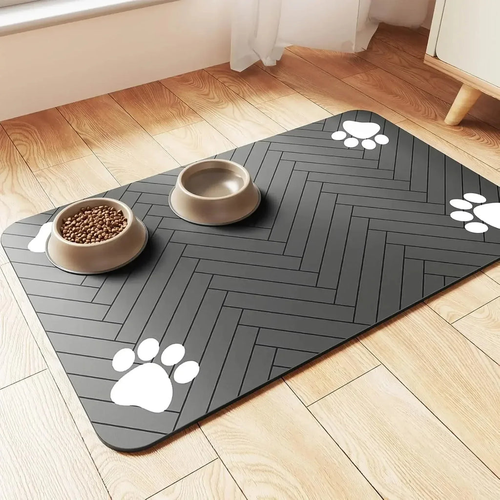 Absorbent Pet Feeding Mat – Non-Slip Waterproof Food Bowl Mat