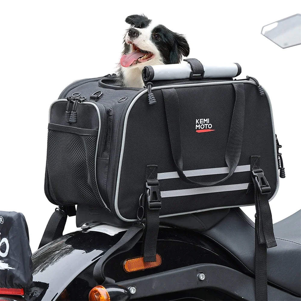 KEMITOUR Motorcycle Pet Carrier Bag 20lbs – Dog & Cat Travel Motorcycle Pet Carrier Nixie Black