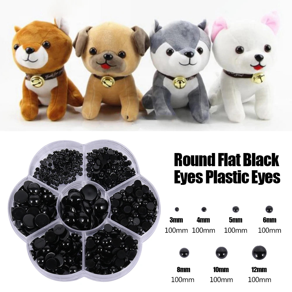 150/500 Pack Plastic Safety Eyes for Stuffed Animals & Crafts Doll Craft Eyes Nixie
