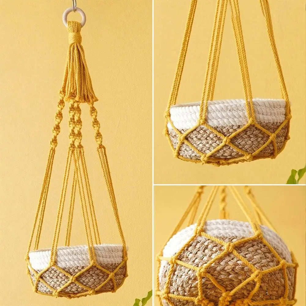 Macrame Plant Hanger Cotton Rope – Indoor & Balcony Décor Macrame Plant Hanger Nixie