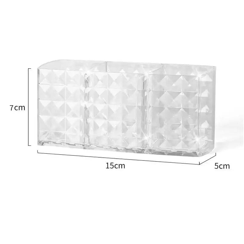 3-Slot Clear Makeup Brush Holder & Cosmetic Organizer Makeup Organizer Nixie