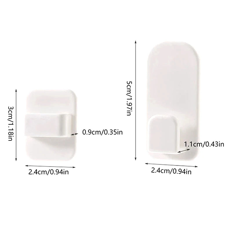 2 Pairs Sticky Wall Hooks for Remote Controls & Keys | No-Drill Adhesive Wall Hooks Nixie