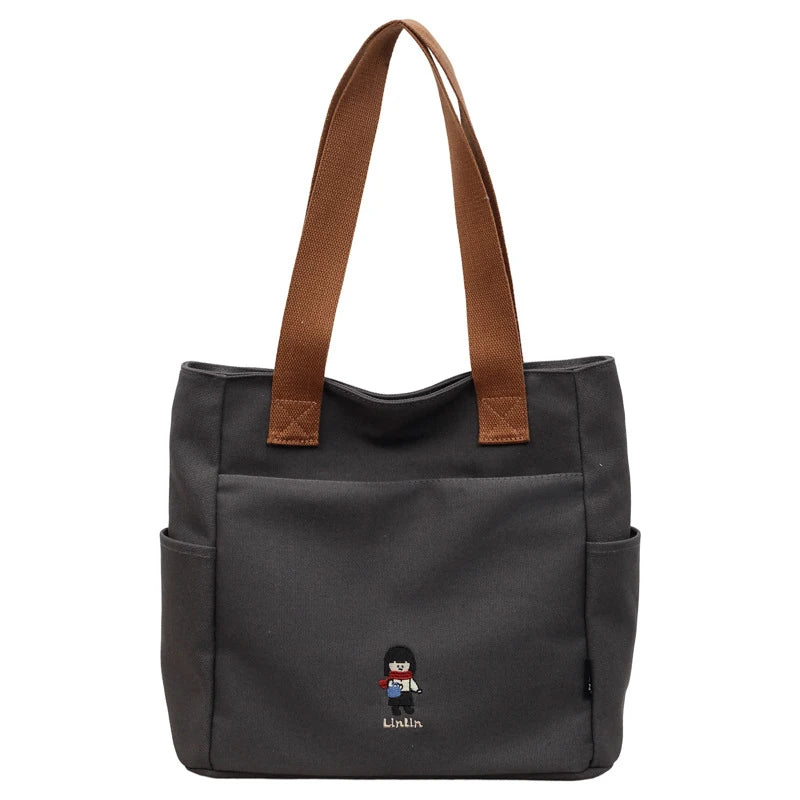 Korean Cartoon Canvas Tote Bag – Large Women's Handbag Canvas Tote Bag Nixie