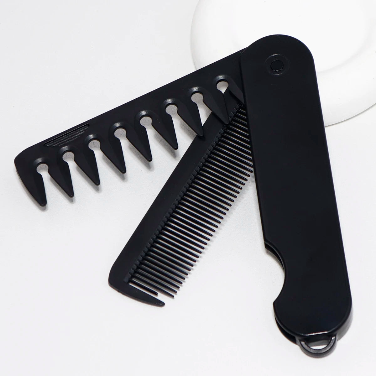 2-in-1 Folding Hair & Beard Comb – Dual Tooth Travel Styling Folding Grooming Comb Nixie