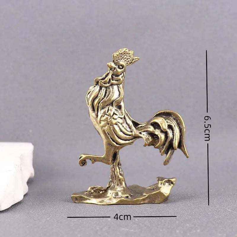 Brass Metal Rooster Figurine – Feng Shui Good Luck Statue