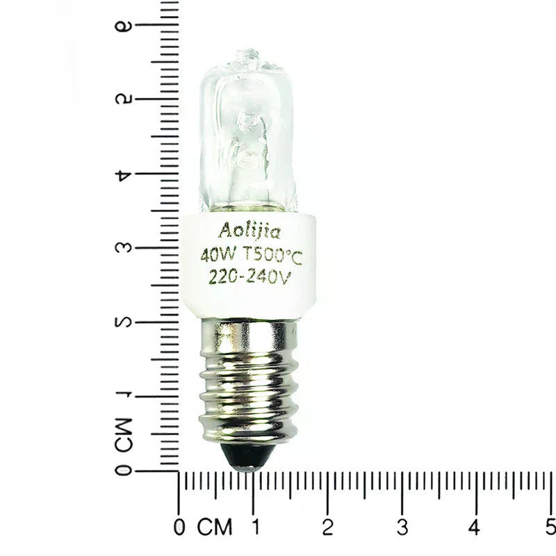 E14 Halogen Oven Light Bulb 25W/40W 500°C High Temp Resistant Halogen Oven Bulb Nixie