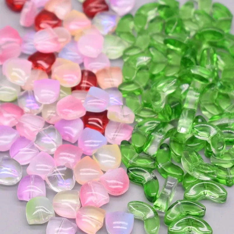 30pcs Luminous Tulip Glass Beads – DIY Earrings & Bracelets DIY Jewelry Beads Nixie