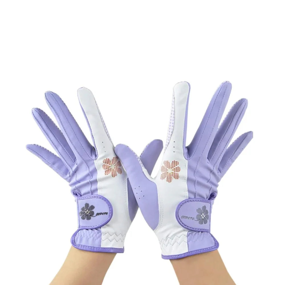 Women's Anti-Slip Golf Gloves – Enhanced Grip & Breathable PU Golf Gloves Nixie Purple-22-