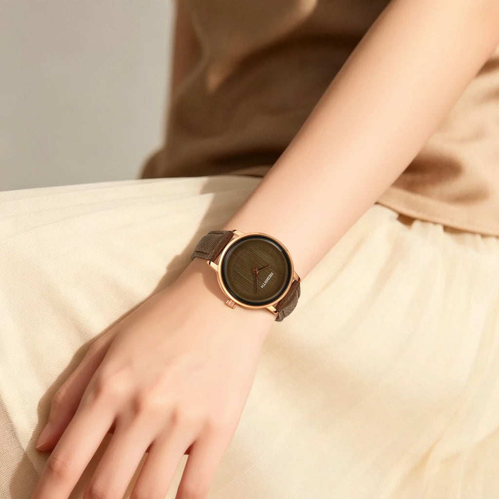 REBIRTH Square Quartz Watch – Unisex Minimalist Leather Band Quartz Wristwatch Nixie