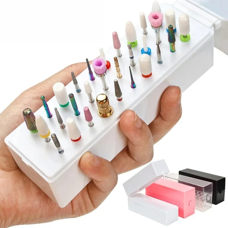 30-Hole Nail Drill Bit Holder Organizer Stand | Display Storage Nail Bit Organizer Nixie