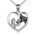 Horse Pendant Necklace | 5 Styles | Cubic Zirconia Women's Gift Pendant Necklace Nixie 50 black