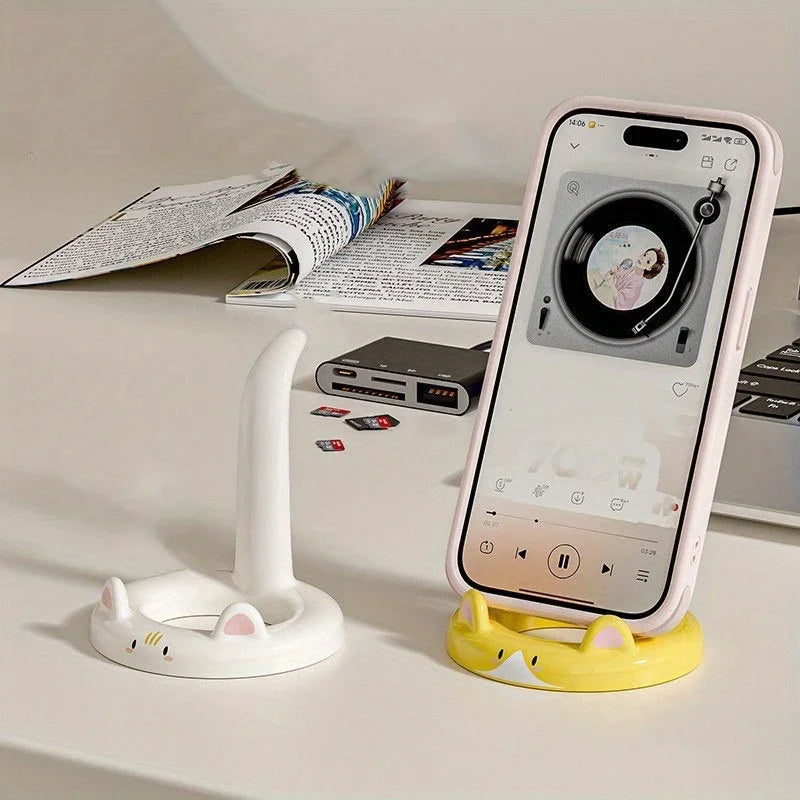 Cartoon Cat Phone Stand – Adjustable Desktop Holder Phone Stand Nixie