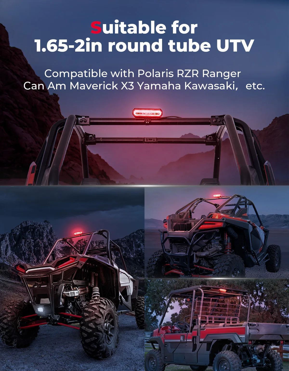 UTV LED Chase Light Bar – 5-Mode Brake & Reverse for RZR Can-Am UTV Chase Light Bar Nixie