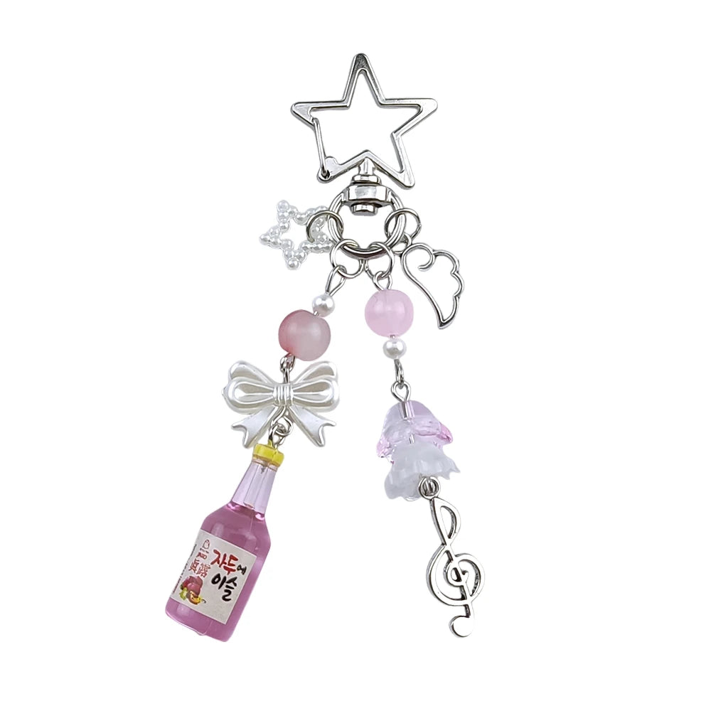Acrylic Cute Keychain – Heart, Star, Mushroom & Cherry Blossom Fashion Keychain Nixie