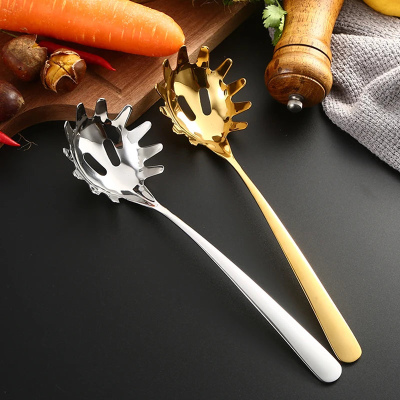 Stainless Steel Noodle Spoon Pasta Server & Food Strainer Pasta Server Spoon Nixie