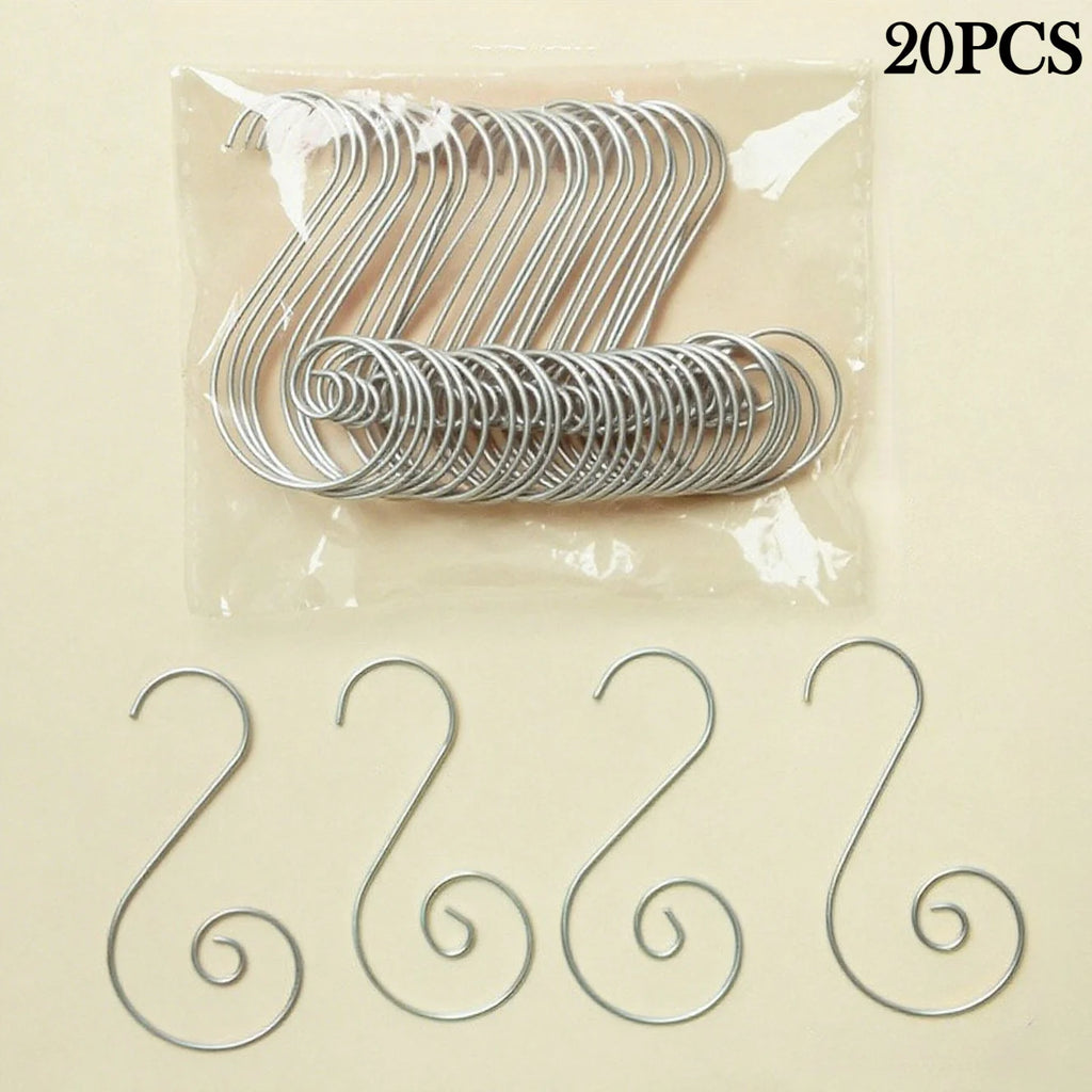 20Pcs Metal S Hooks Christmas Ornament Hangers | Xmas Tree