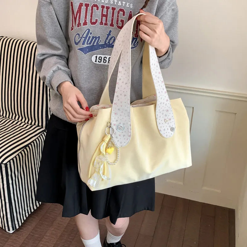 Korean-Style Large Tote Bag for Women | Nixie Oxford Shoulder Bag Women's Tote Bag Nixie