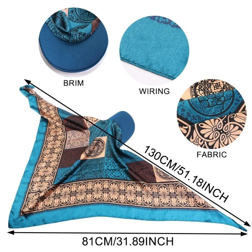 Satin Paisley Print Turban Cap with Brim | Women's Hat Turban Baseball Cap Nixie