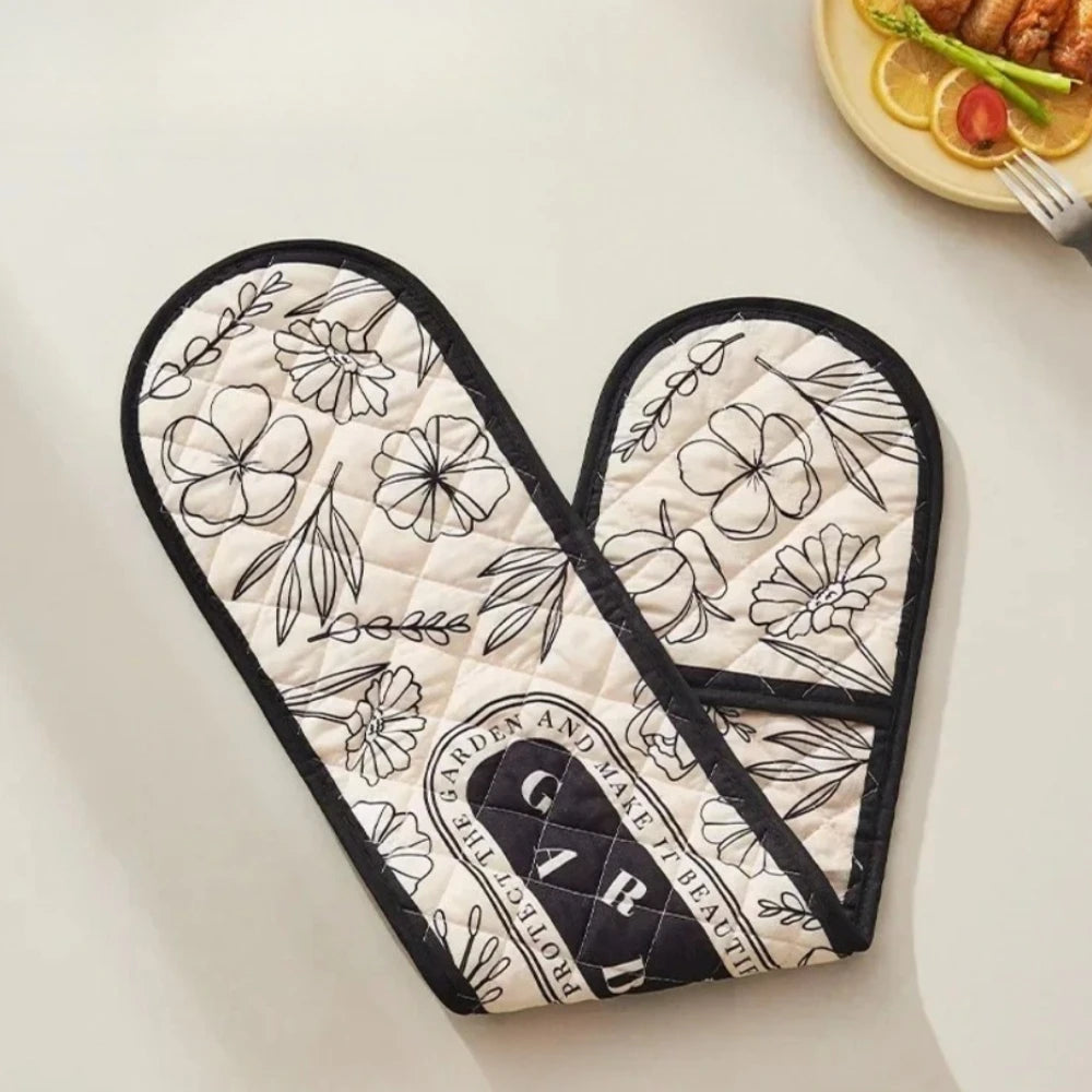 Heat Resistant Cotton Oven Glove – Nonslip BBQ Baking Mitt Oven Mitt Nixie