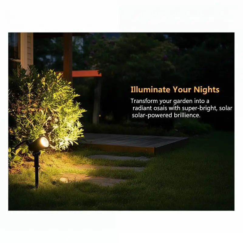 Solar Garden Spotlight RGB IP65 Waterproof Adjustable Outdoor Light Solar Landscape Spotlight Nixie