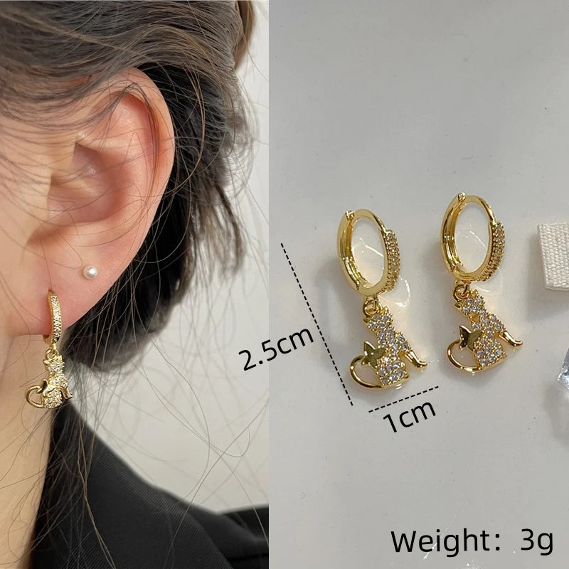 Nixie Zircon Drop Earrings – 14K Gold Plated Sparkle for Women Drop Earrings Nixie