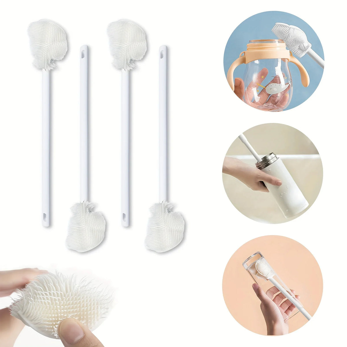 Long-Handle Bottle Brush for Water Bottles & Travel Mugs Bottle Cleaning Brush Nixie