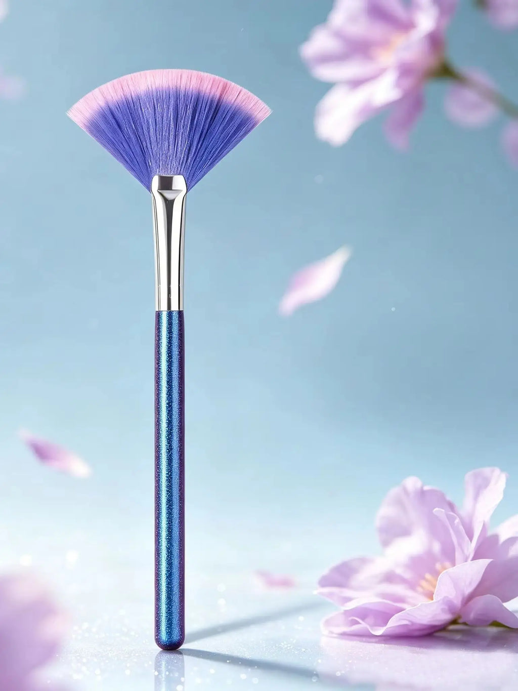 Fan Makeup Brush – Soft Wool Fiber Face Mask Cosmetic Brush Makeup Brush Nixie Blue