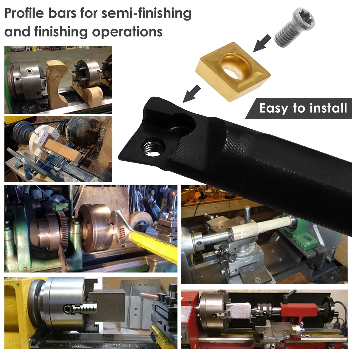 Lathe Boring Bar Set S06K–S10K SCLCR06 + 10 Carbide Inserts Boring Bar Set Nixie