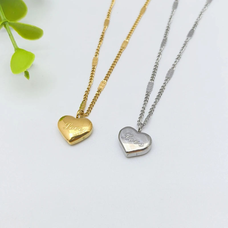 Heart Pendant Stainless Steel Choker Necklace for Women Pendant Necklace Nixie