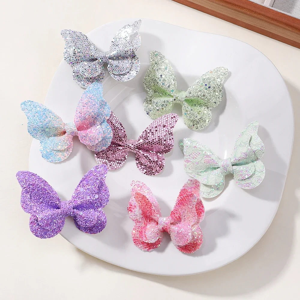 4Pcs Girls Sequin Butterfly Bow Hair Clips Kids Hairpins Set Kids Hair Clips Nixie
