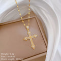 Women's Gold Cross Pendant Necklace – Stainless Steel Choker Pendant Necklace Nixie XL2606-629