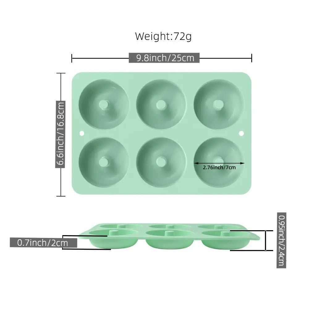 Silicone Donut Mold 6-Cavity Non-Stick Flexible Baking Pan Silicone Baking Mold Nixie