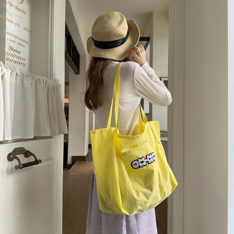 Women's Large Nylon Tote Shoulder Bag – Casual Commuter Tote Shoulder Bag Nixie