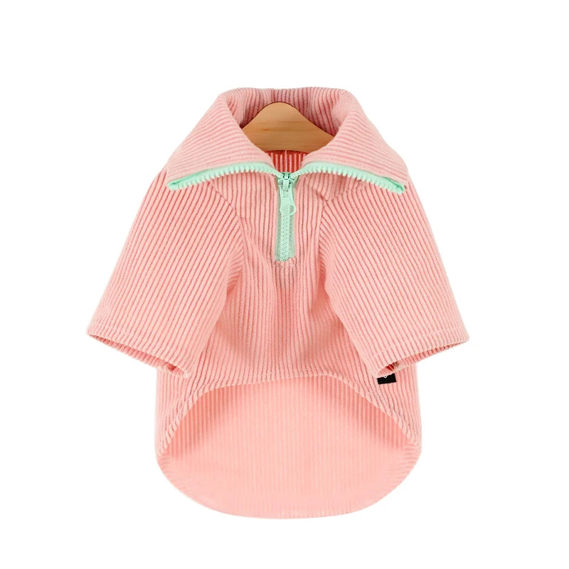 Dog Zipper Shirt – Warm Cotton Costume for Small Dogs Dog Apparel Nixie Pink XL