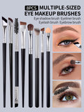 8-Piece Eye Makeup Brush Set – Double-Ended & Angled Eye Makeup Brushes Nixie black