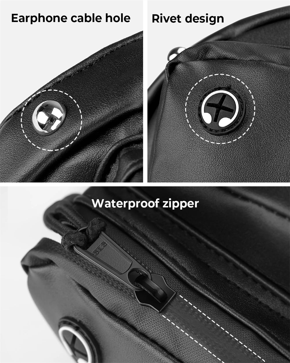 Motorcycle Backrest Bag PU Leather Sissy Bar Organizer Pocket Motorcycle Backrest Bag Nixie
