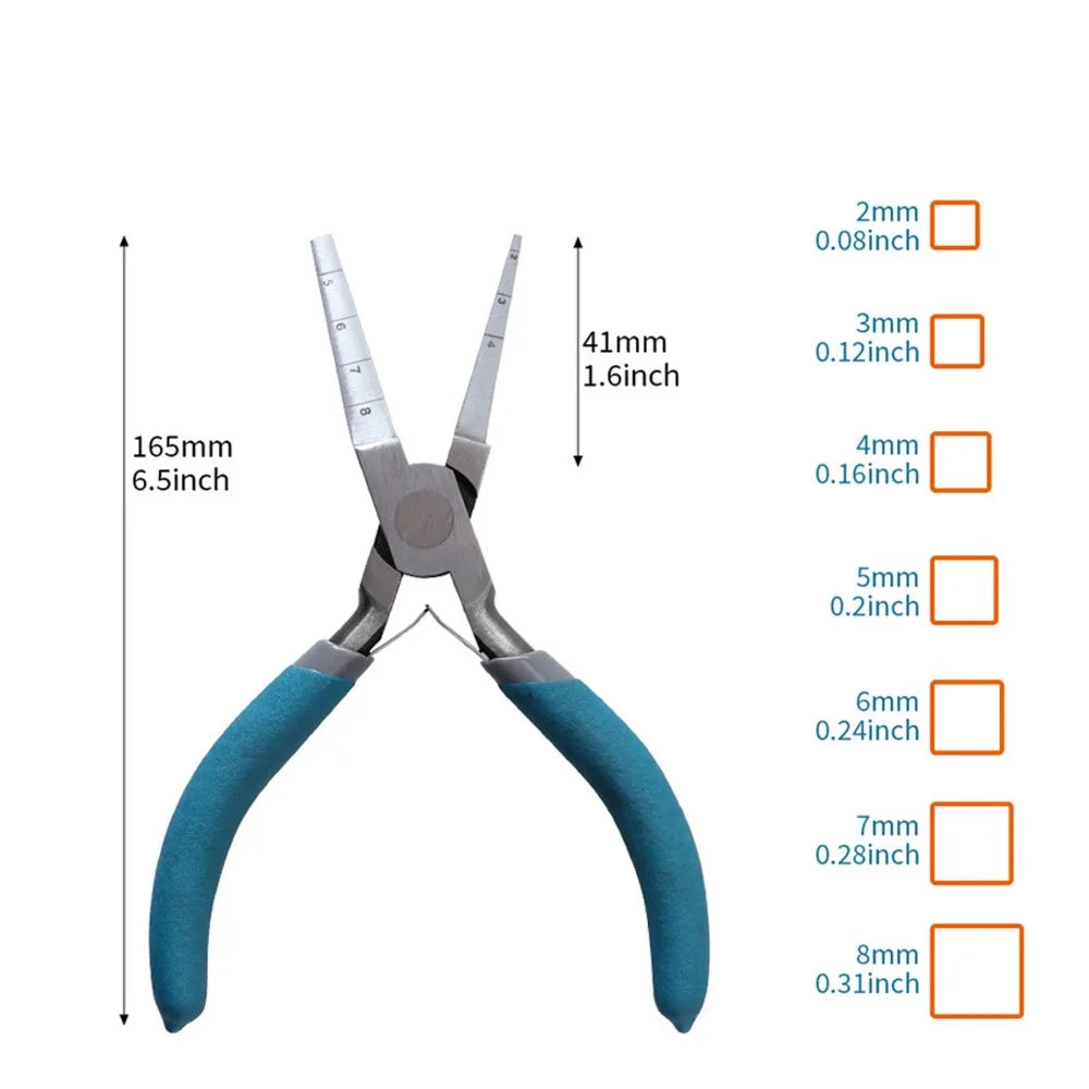 6-Inch Double Square Nose Wire Looping Pliers 2-8mm Scale Wire Looping Pliers Nixie