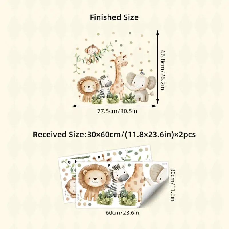 Cartoon Forest Animal Wall Stickers for Kids & Baby Rooms Kids Wall Stickers Nixie Multicolor